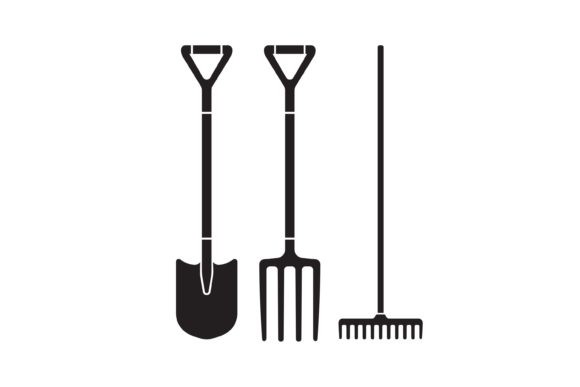 Garden Tool Spade, Pitchfork and Rake: A Versatile Asset for Designers and Creators