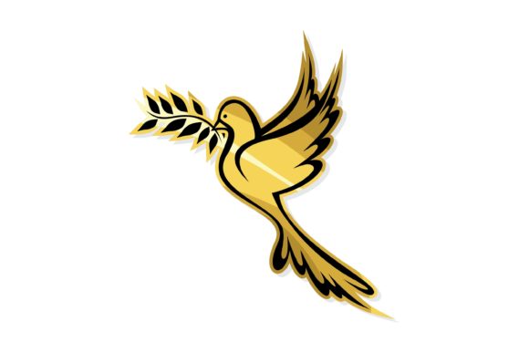 Golden Dove of Peace: A Symbol of Serenity in Graphic Design