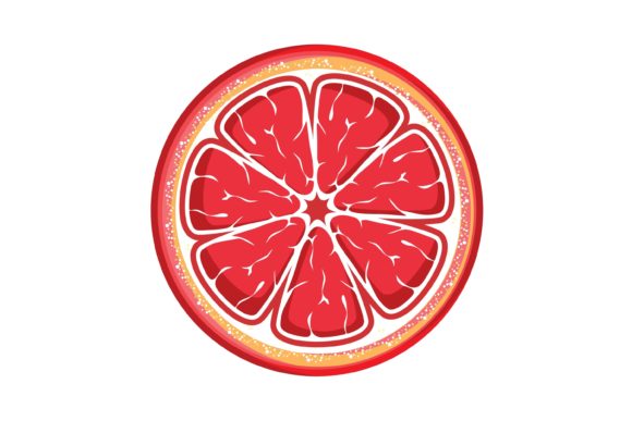 Grapefruit Slice Isolated on White
